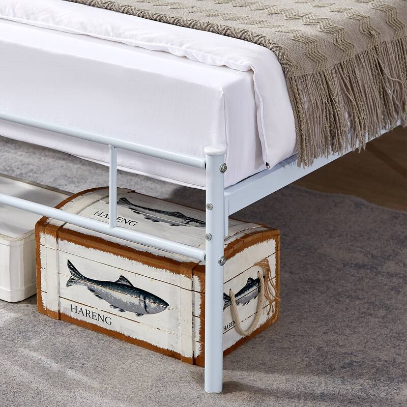 VECELO Bed Frame with Headboard & Metal Slat,Easy Set up- Twin/Full/QueenSize Bed