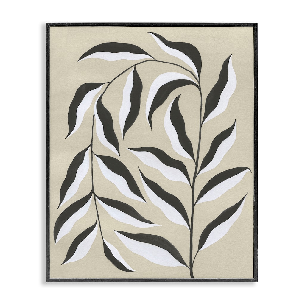 Stupell Natural Curved Vegetation Framed Giclee Art Design By Grace Popp