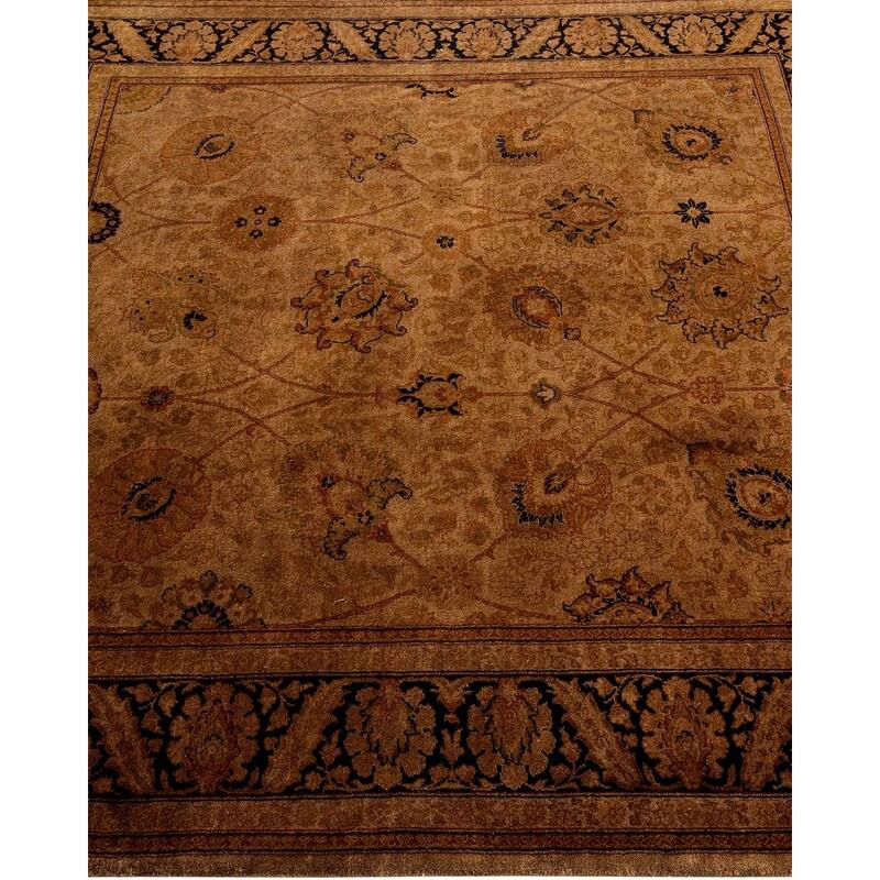Overton Hand Knotted Wool Vintage Inspired Modern Contemporary Overdyed Brown Square Area Rug - 4' 8" x 4' 10"