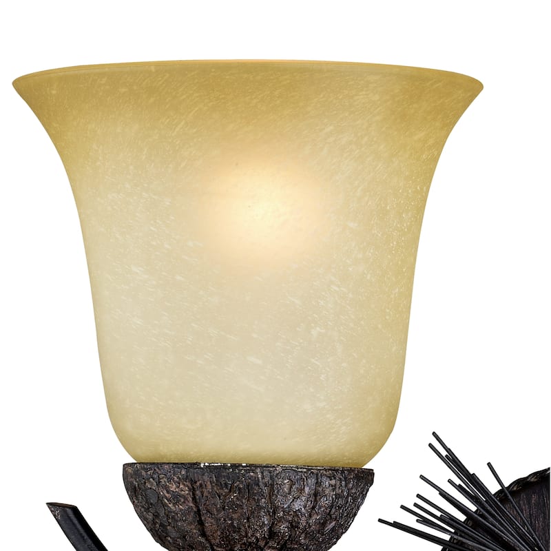 Sierra 2 Light Bronze Rustic Pinecone Bathroom Vanity Fixture - 15-in W x 11.5-in H x 8-in D