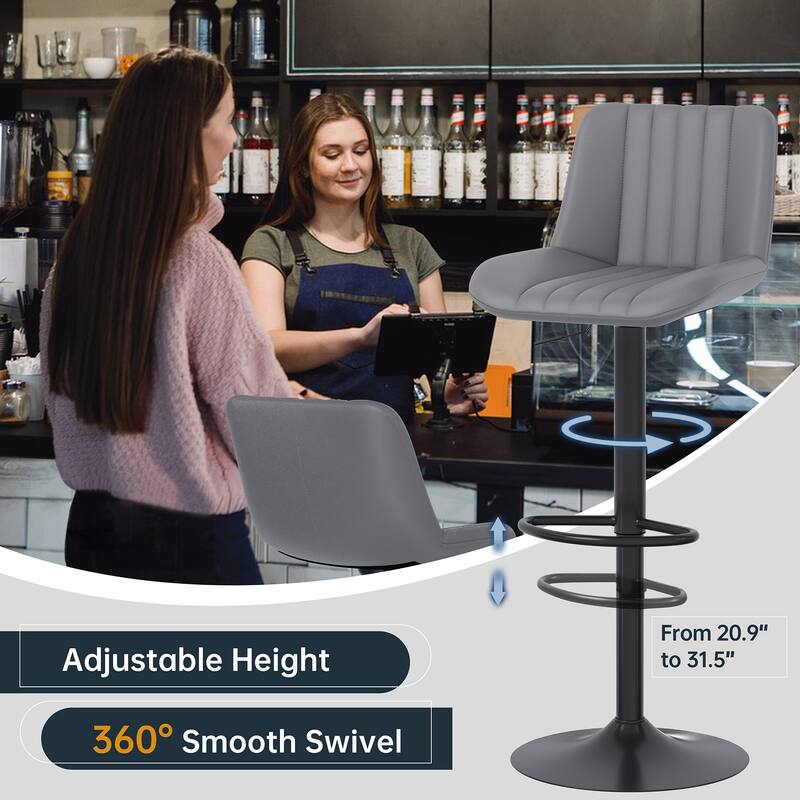 Futzca Swivel Bar Stools Set, 360 Degree Rotating Bar Stool with Adjustable Height, Set of 2