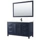 preview thumbnail 43 of 71, Daria 60 Inch Single Vanity, Cultured Marble Top, 58 Inch Mirror Dark Blue, Black Trim, White Cultured Marble Top