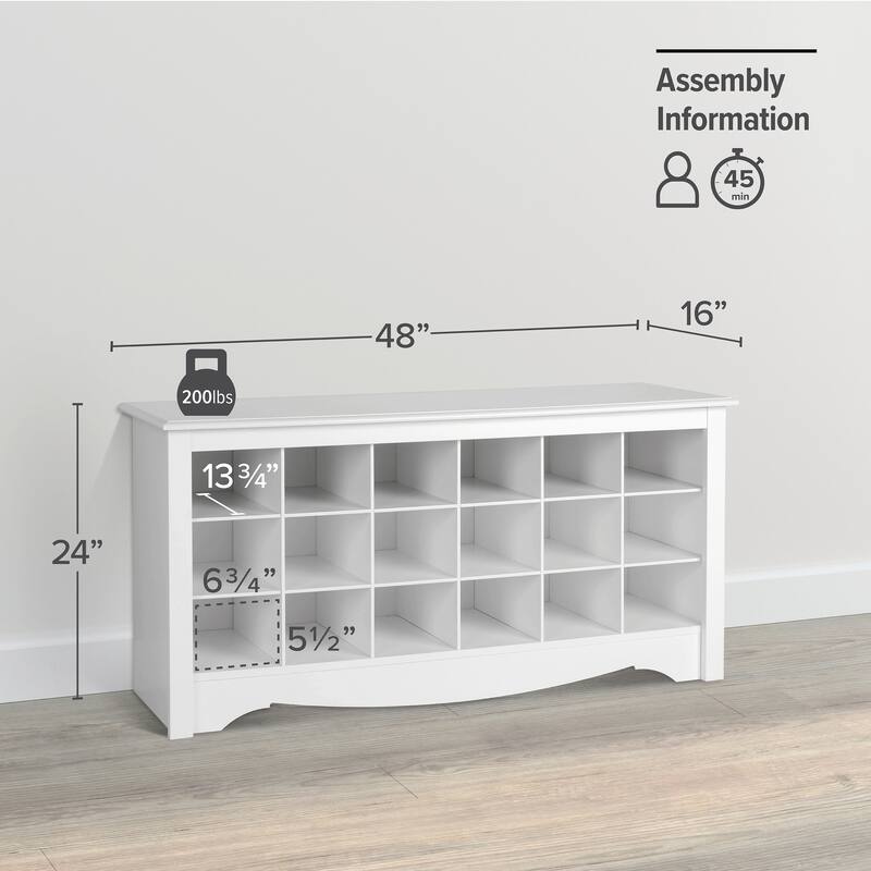 Copper Grove Arrowstone White Shoe Storage Cubbie Bench