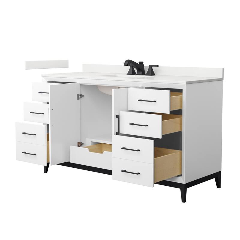 Wyndham Collection WCH818160S-QTZ-US3MXX Amici 60" Free Standing