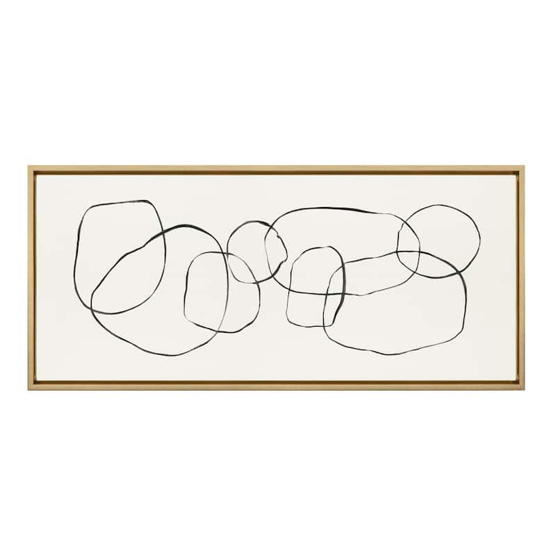 Kate and Laurel Sylvie Circles Canvas by Teju Reval of SnazzyHues - 18x40 - Plastic - Gold