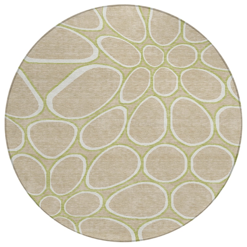 Machine Washable Indoor/ Outdoor Modern Bubbles Chantille Rug