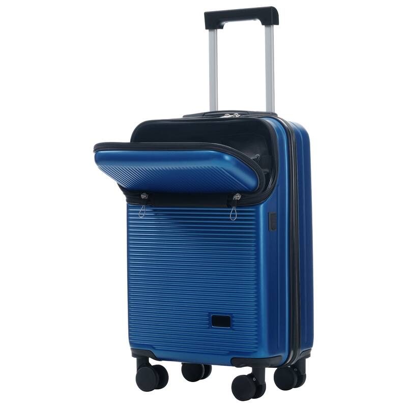 Luggage Sets 5 Piece with Half-opening, Hardside Carry On Suitcase Set with Double Spinner Wheel, with USB Port,TSA Locks