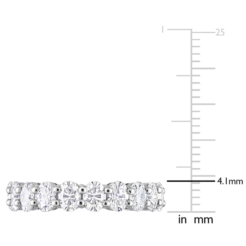 Miadora 3 4/5ct DEW Oval Cut Created Moissanite Eternity Ring in 14k White Gold