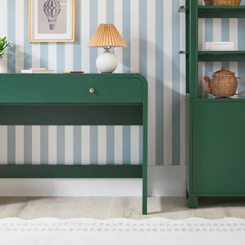 Walker Edison Modern Curve Design Writing Desk