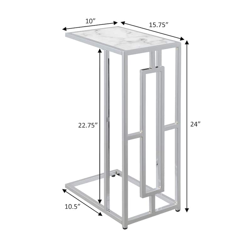 Convenience Concepts Town Square Chrome Faux Marble C End Table