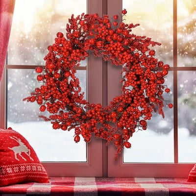 24" Waterproof Mixed Berry Wreath