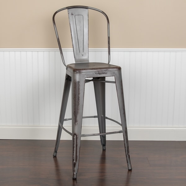 Distressed metal bar stools 30 inch discount