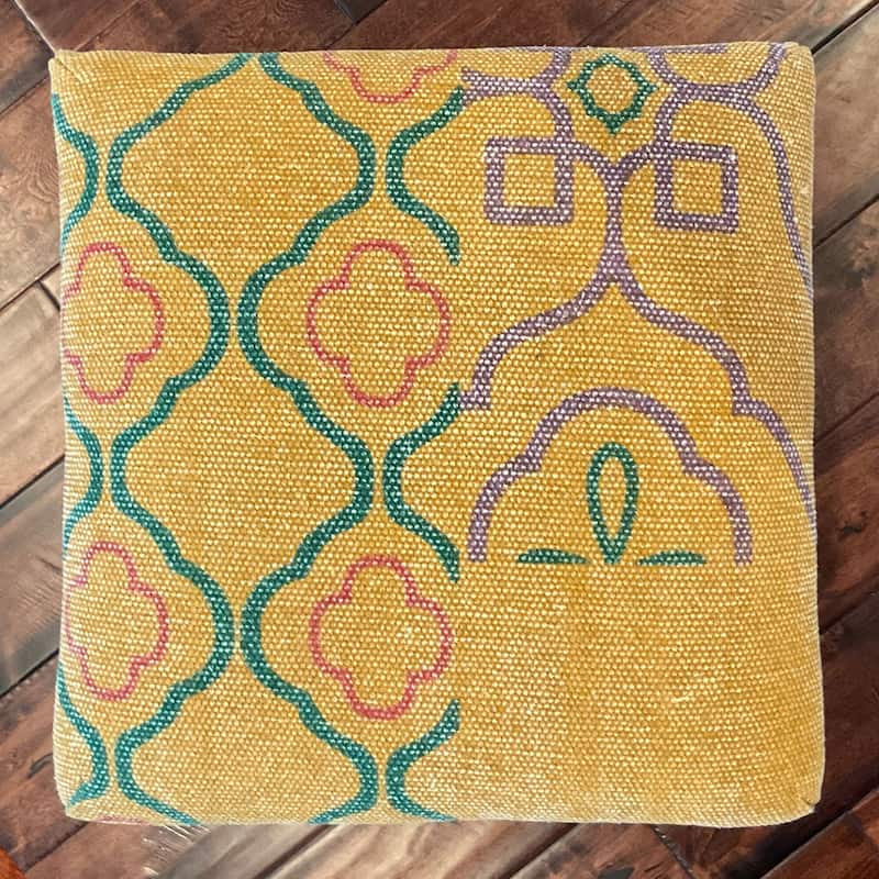 HERAT ORIENTAL Handmade Cotton Print Wood Stool