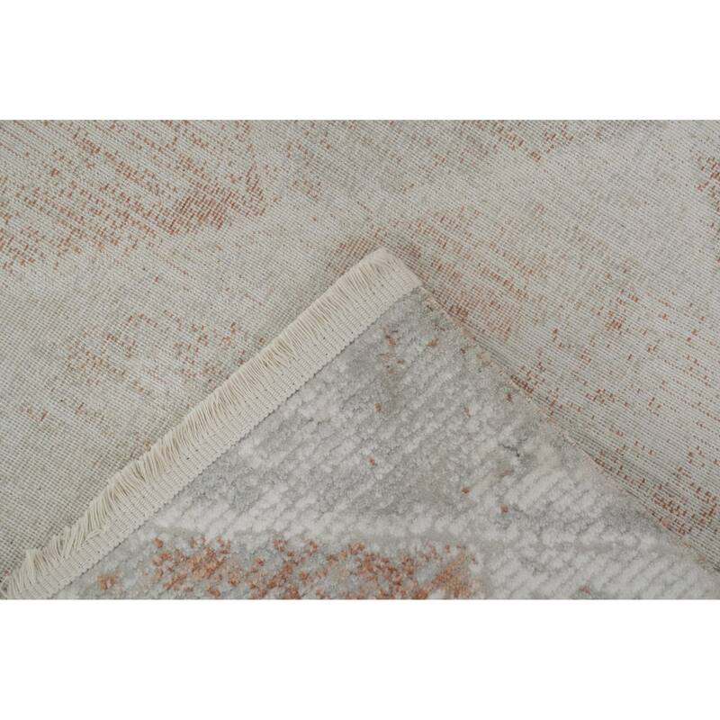 Machine Made Oriental Polyester Carpet Modern Geometric Greys & Charcoal Modern Area Rug - 7' 5'' X 5' 2''
