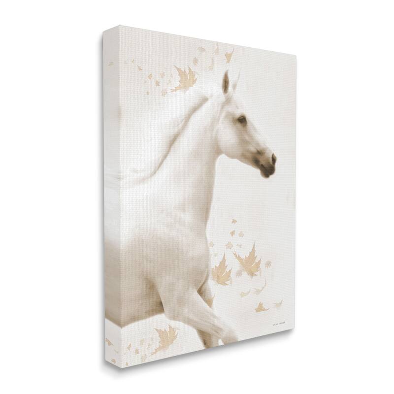 Stupell Modern Horse & Leaves Canvas Wall Art Design by Kari Brooks