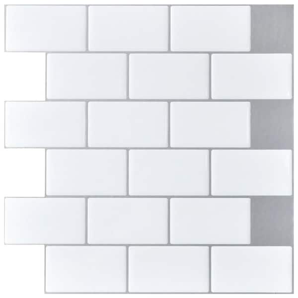 12x12 Peel and Stick Backsplash Tile for Kitchen White Subway Tile(10-Pack)  - On Sale - Bed Bath & Beyond - 31500800