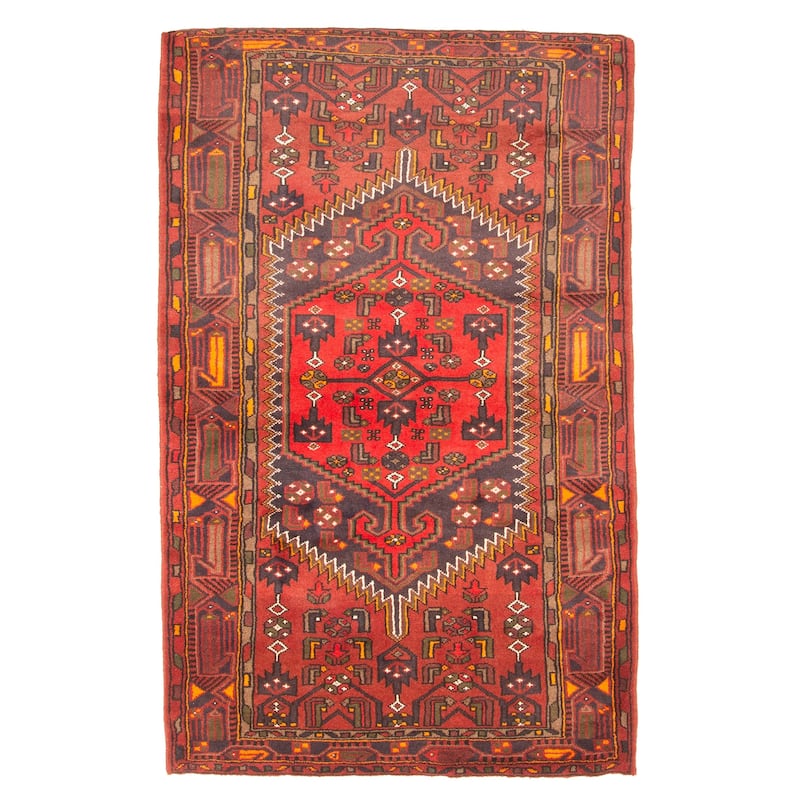 ECARPETGALLERY Hand-knotted Andelz Dark Red Wool Rug - 4'4 x 6'9