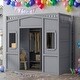 preview thumbnail 14 of 24, Kids and Baby Twin Size House Loft Bed With Ladder and Wardrobe