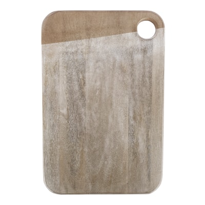 Mango Wood Cheese and Cutting Board with Handle - 14.8"L x 9.8"W x 0.6"H