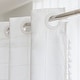 preview thumbnail 34 of 39, No Hooks Linen Textured Geometric Tassels Shower Curtain with Snap-in Liner