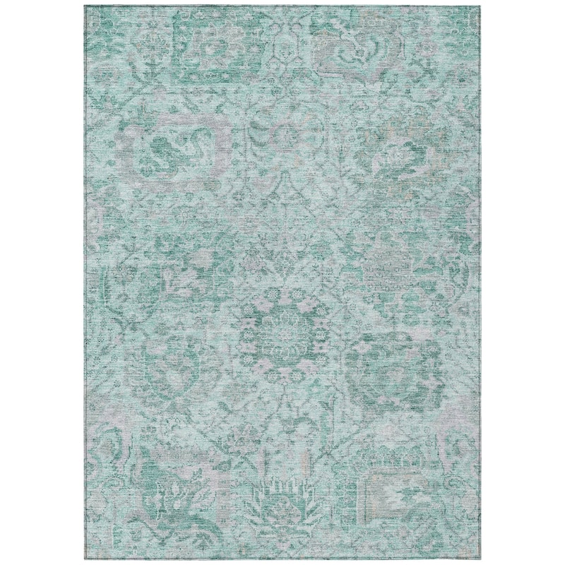 Machine Washable Indoor/ Outdoor Vintage Traditional Chantille Rug