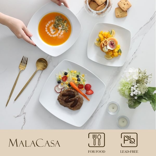 MALACASA Julia 18-Piece Plate Set (Service for 6)