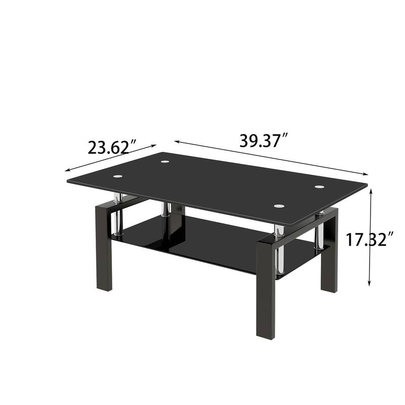 2-Layers Tempered Glass Coffee Table