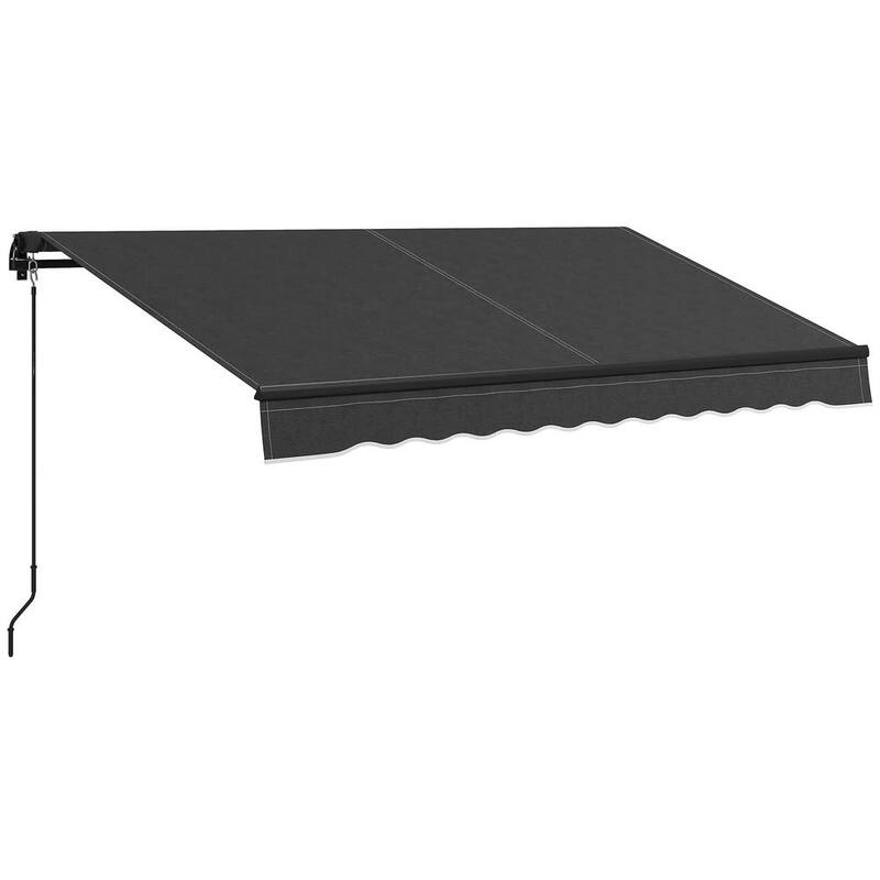 10'x8' Retractable Awning,280gsm UV Resistant Sunshade Shelter