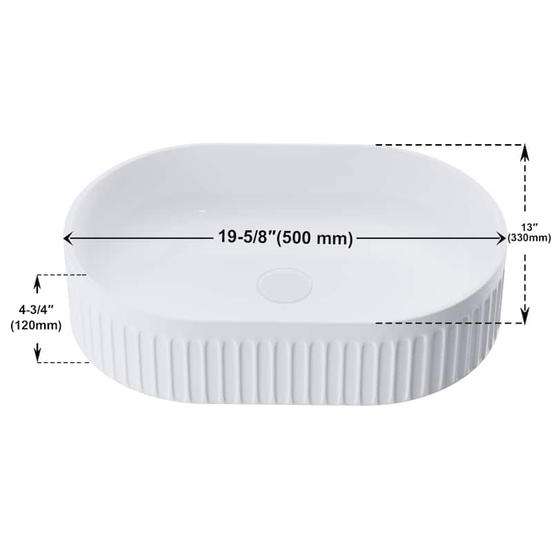 Dowell Fluted Ceramic Vessel Sink