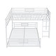preview thumbnail 10 of 28, Twin over Full Size Metal Bunk Bed Frame with Iron Mesh Decor, L-Shaped Loft Bed with Underneath Platform Bed