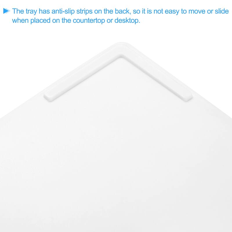 10" x 13.4" Small White Mini Tray Plastic Rectangular Wooden Serving Trays White