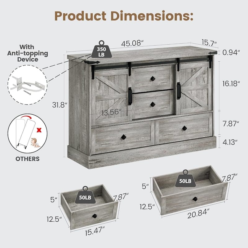 4 Drawers Storage Dresser Chest for Living Room, Closet