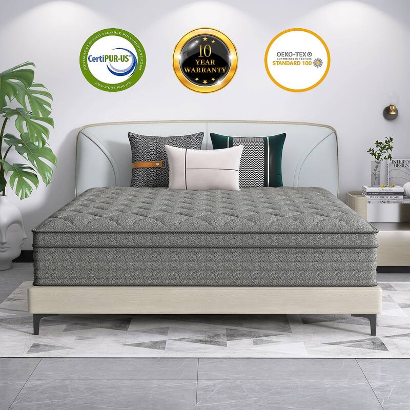 12 Inch Individually Pocketed Spring Hybrid Mattress in a Box