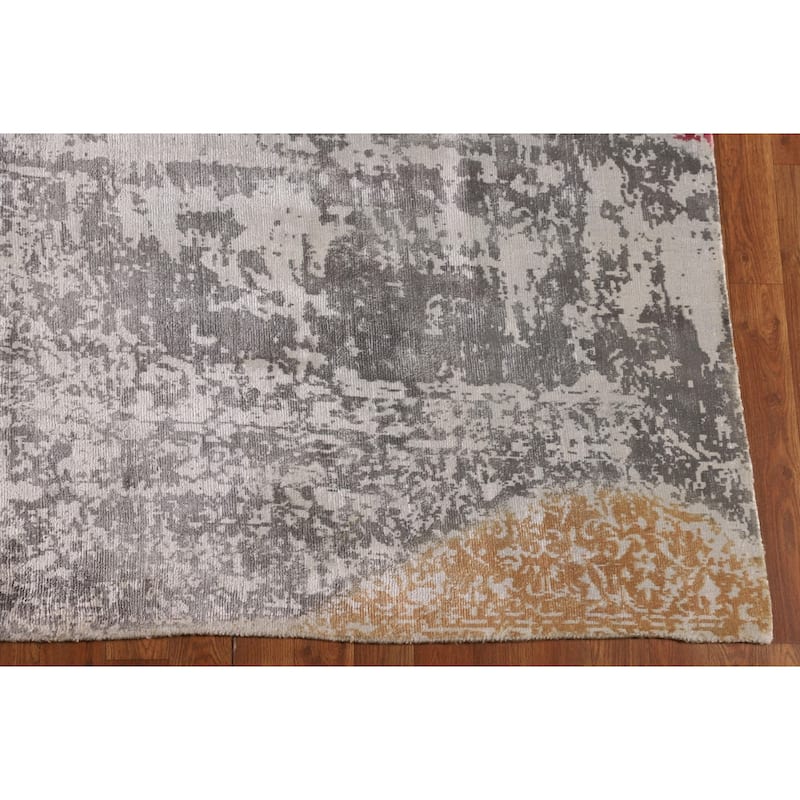 Abstract Area Rug Hand-Knotted Wool Carpet - 6'6" X 9'9"