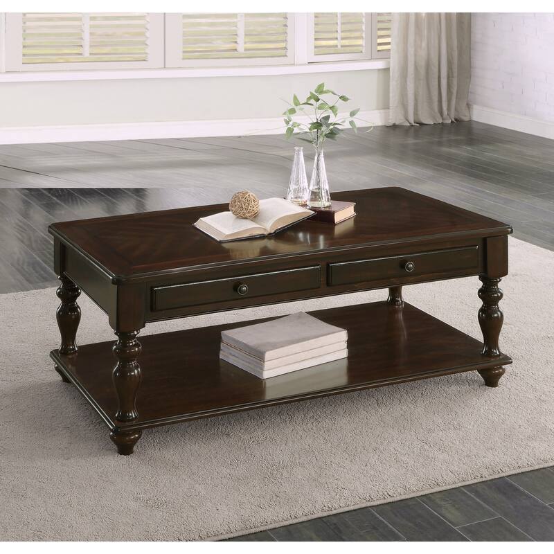Modern Traditional Style Cocktail Table Lift Top Storage Shelf 1pc