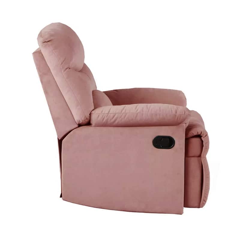 Velvet Upholstered Manual Motion Single Recliner
