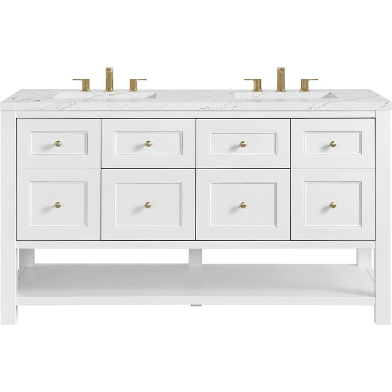 James Martin Vanities 330-V60D-FENC Breckenridge 60" Free Standing - Bright White