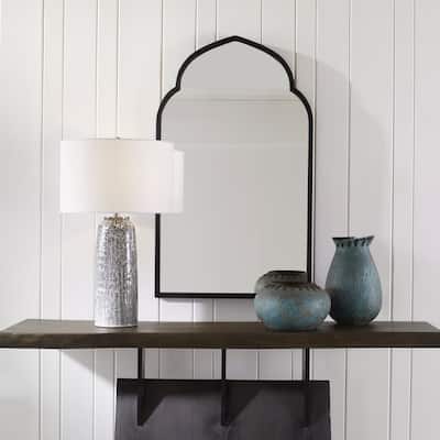 Arch Framed Wall Mirror - 40" - Matte Black Finish