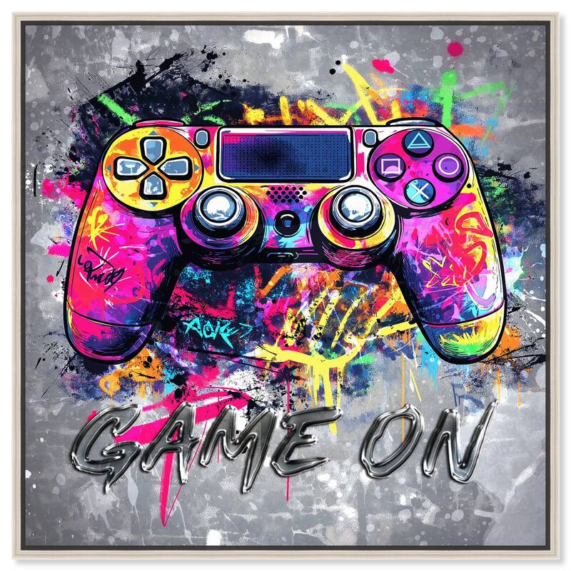 Game On Canvas by Art Remedy - Silver - 30" x 30"