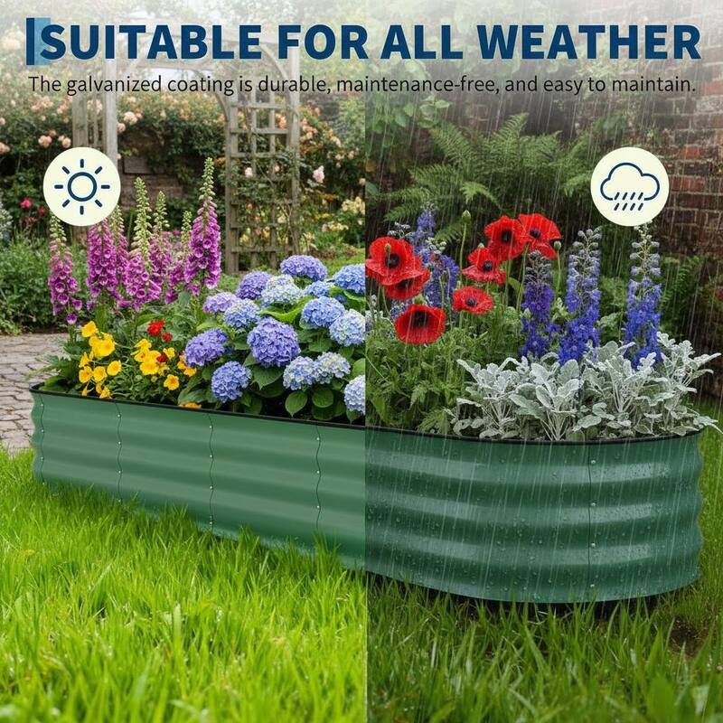 Galvanized Raised Garden Bed Outdoor, Rust-Resistant
