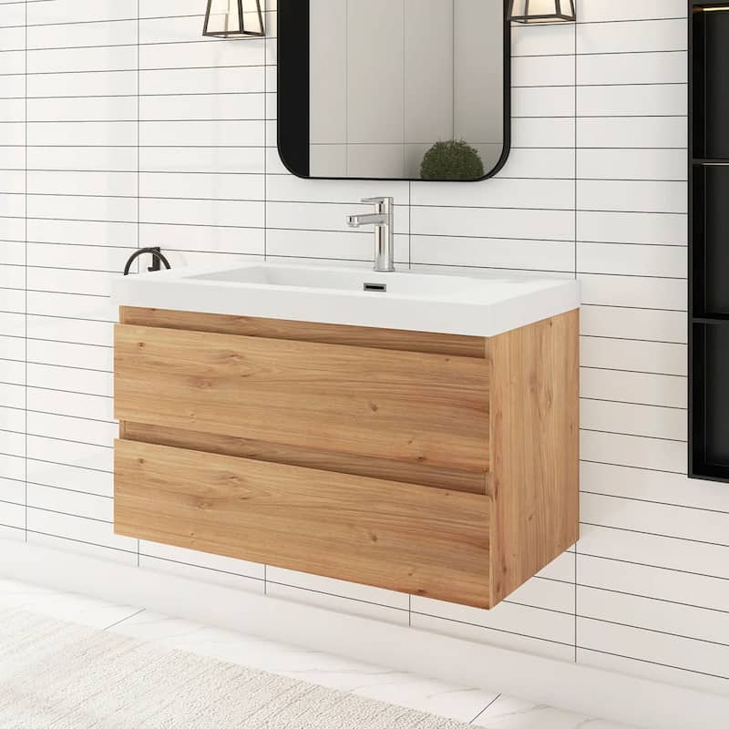 Floating Bathroom Vanity with Resin Top