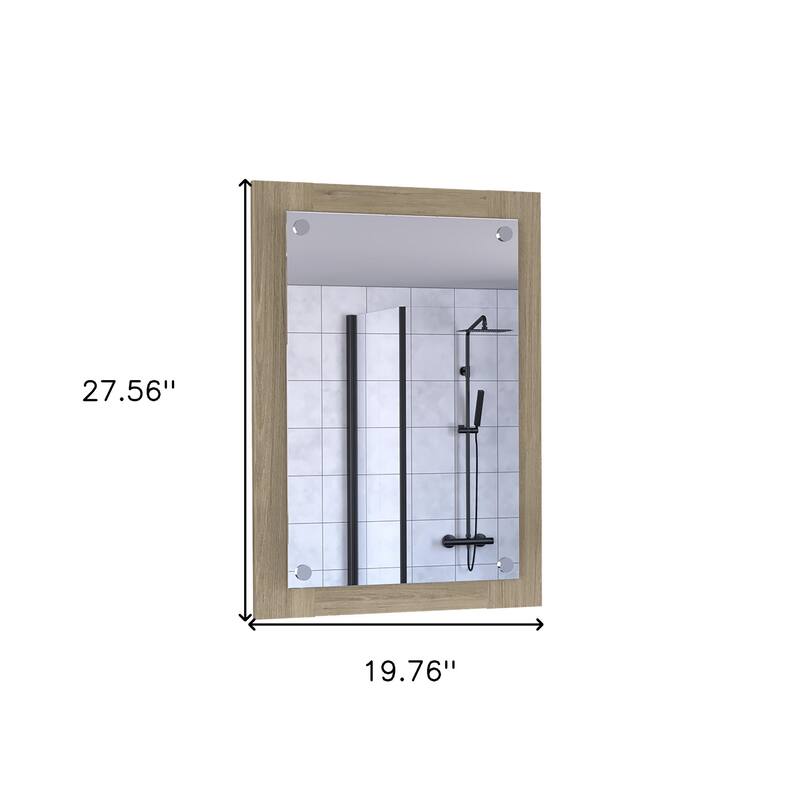 HomeRoots 28" Wood Framed Bathroom Vanity Mirror - 19.76' X '27.56' X '1.54