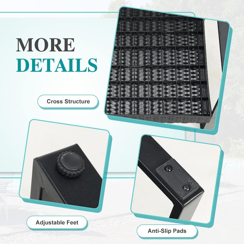 Aoodor 3-Piece Patio Furniture Set, Outdoor Rattan Wicker Chairs and Coffee Table