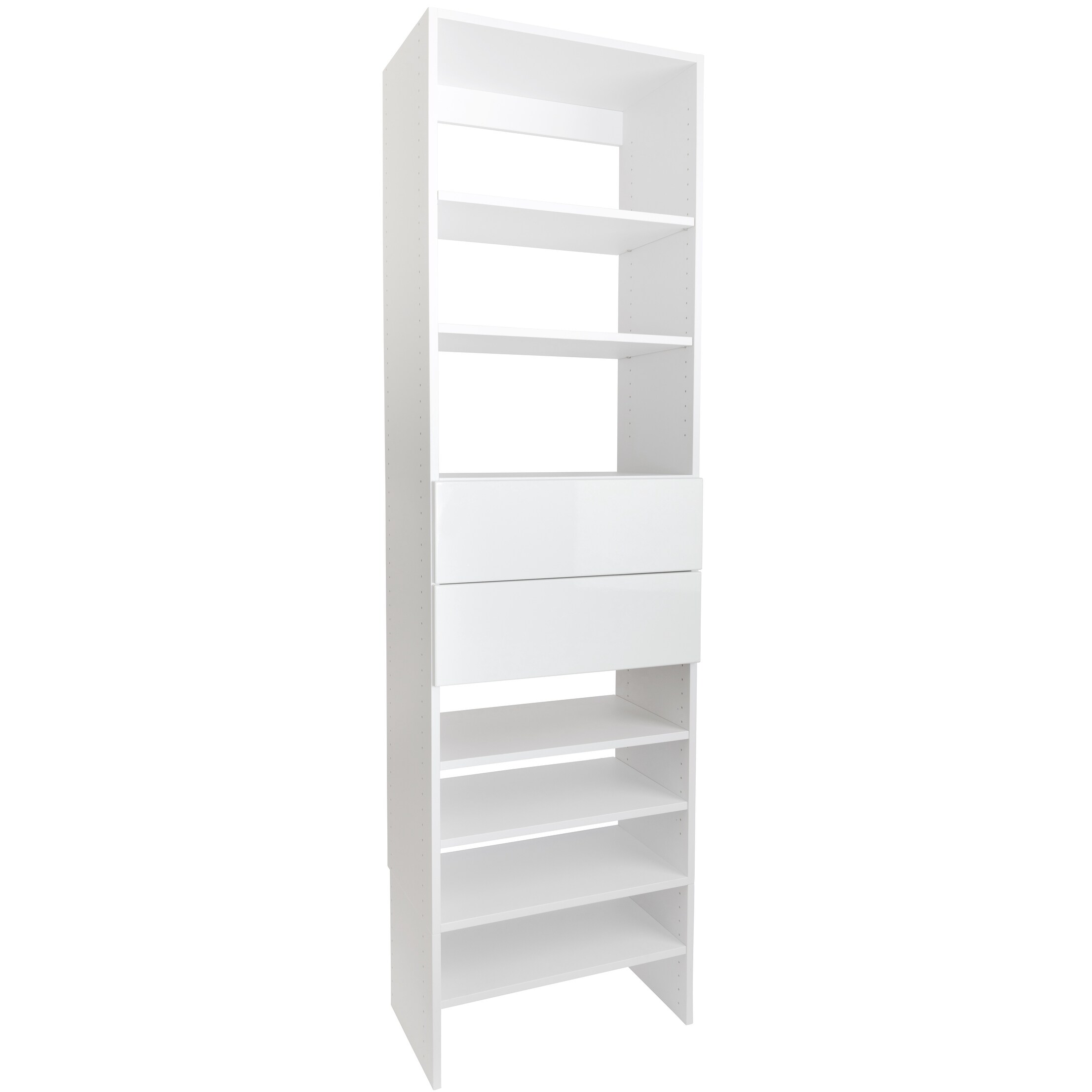 Shop Modular Closets 2 Drawer Wood Shelf Tower Closet Organizer