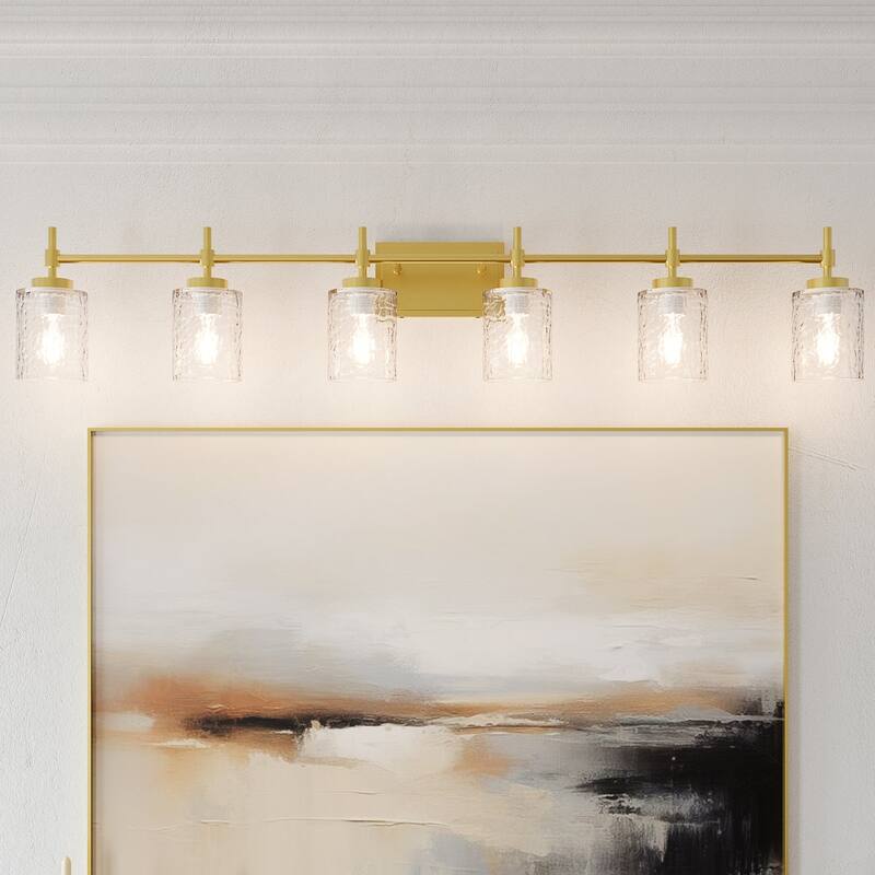 Acroma Dimmable Bathroom Vanity Light with Water Ripple Clear Shade