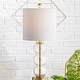 preview thumbnail 27 of 35, Wilson 21" Glass/Metal LED Table Lamp, White/Brass Gold by JONATHAN Y
