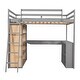 preview thumbnail 6 of 11, Multi-Function Full Size Wood Loft Bed with Shelves and Desk Under-Bed