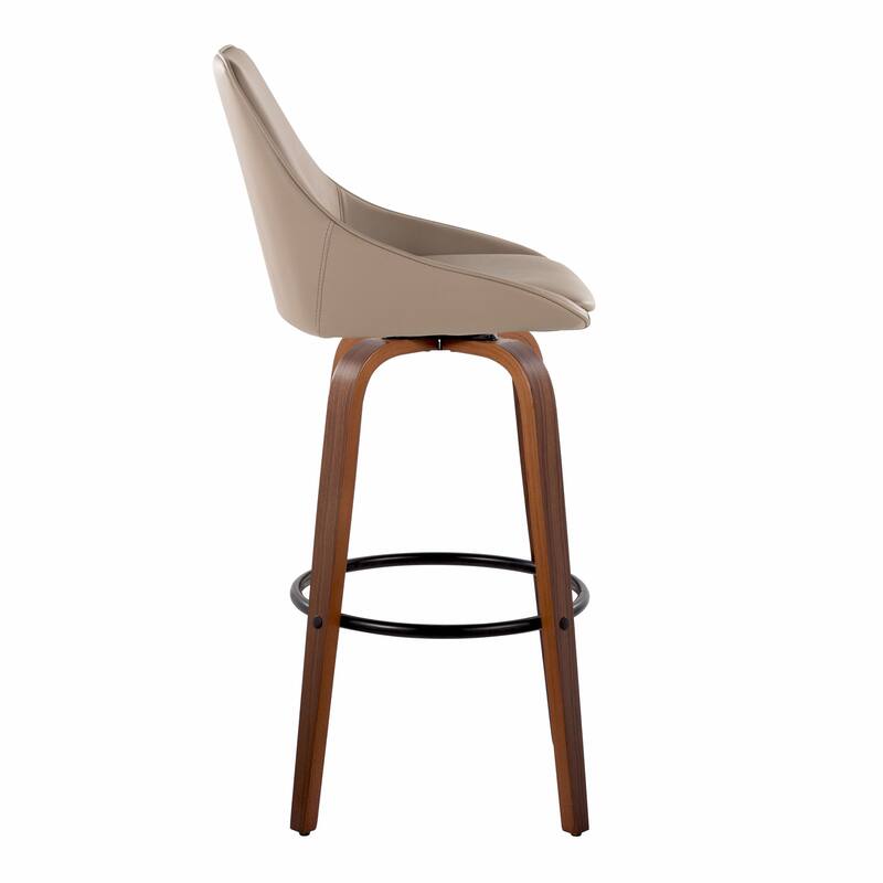Carson Carrington Alba 30" Fixed-Height Bar Stool with Bent Wood Legs & Round Footrest (Set of 2)