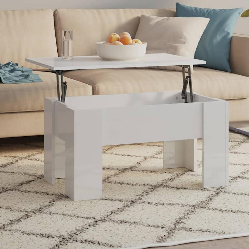 vidaXL Coffee Table Lift Top End Table Accent Side Sofa Table Engineered Wood - 31.1" x 19.3" x 16.1"