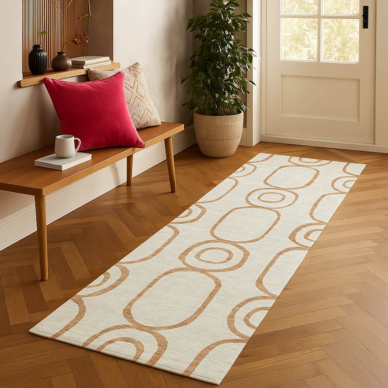 Machine Washable Indoor/ Outdoor Modern Vibe Chantille Rug